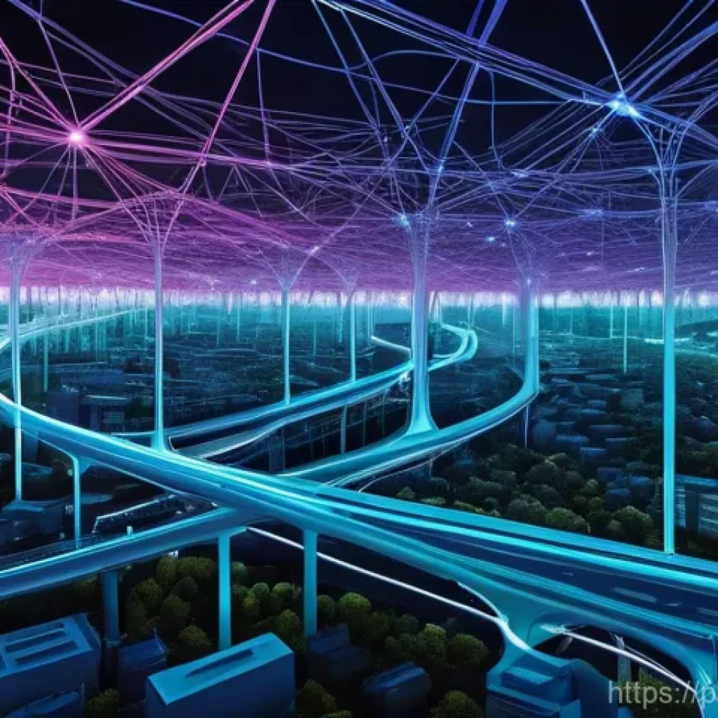 신경망 아키텍처의 경량화 전략 - **Prompt:** A visually striking, abstract representation of a complex neural network being optimized...